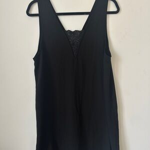 Tildon Black Sleeveless Dress with Lace Detail